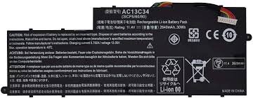 ACER Genuine Laptop Battery AC13C34 (11.4V 30Wh) for Acer Aspire E3-111, V5-122P, E3-112, V5-132 Series
