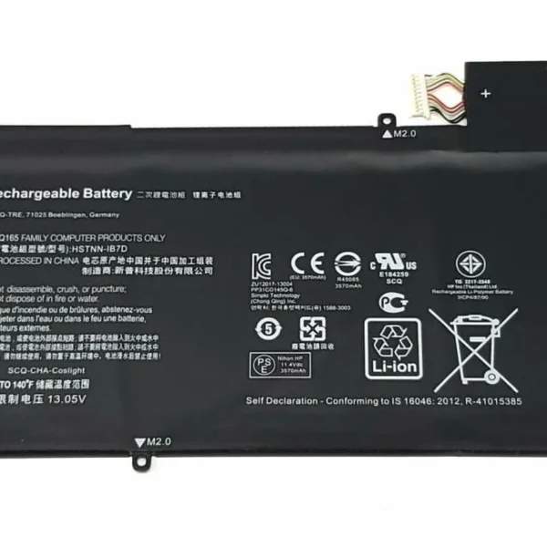 HP ML03XL Laptop Battery for HP Spectre X2 12-A0XX Series, HSTNN-UB6R 813268-2C1 TPN-Q178, 7.7V 42Wh 5460mAh, 4-Cell Li-ion Polymer