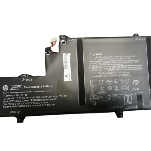 HP OM03XL Original Laptop Battery for HP Spectre X360 13-W 13-AC 13-AB Series, Envy 13-AD HSTNN-IB7M TPN-Q178 859356-855 - 3 Cell, 11.55V, 57Wh